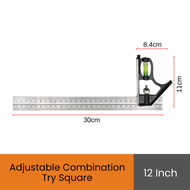 Try Square Steel Carpenter Square Scale Ruler Tools L Shape Pembaris Besi L Pembaris Sesiku (6"/8"/1