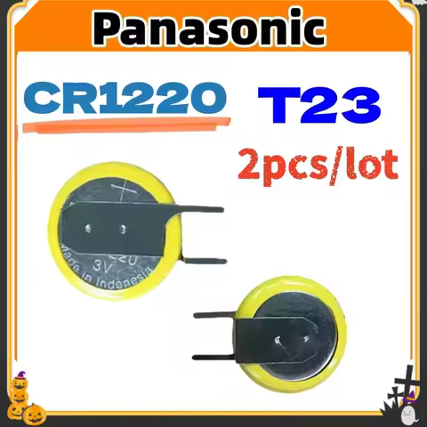 2PCS Original Panasonic CR1220 CR 1220 Lithium Battery With 2 Welding Solder Pins 1220 Button Coin C
