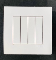 10A/250V - 4 GANG 1 WAY SWITCH / VIVACE SERIES WHITE/LIGHT SWITCH [SG READY STOCK]
