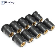 TKEY 10Pcs/pack Motorcycle Universal Modified Windshield Rubber Nuts Bolts Screws M5 M6 Fasteners Fo
