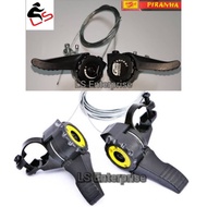 Piranha Bicycle Gear Shifter & Cable Set Gear Tangan Set Basikal (F&R)