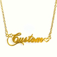 316L Stainless Steel Name Necklace Women Chain Personalized Necklace with Letter 24K Gold Choker Pen