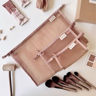 理理包 l i i l _超輕量網紗三角收納袋3入組_拿鐵奶