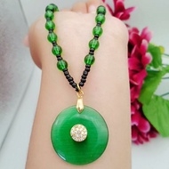 HIJAU Green jade pendant necklace, hurry up, guys