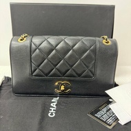 香奈兒/Chanel 雙C琺瑯扣 黑金鏈條包