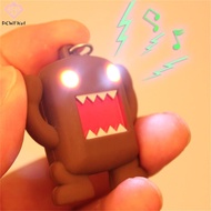 LED Mini Domo kun Action Figure Flashlight Keychain Toys With Sound for Kids