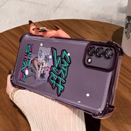 Casing hp for OPPO A74 A95 F19 F19s Case Trend unique Kasing Cesing plating Airbag With Lens Protect