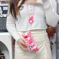 Lanyard Phone Case With Stand For Huawei Y9S Y5 Y9 Y6 Pro 2018 Y5 2018 Mate 30 20 10 Pro 20 Lite P40 Pro Plus P40 P30 P20 Lite 4G P30 P20 Pro P10 Casing Cute Melody Pink Soft Cover