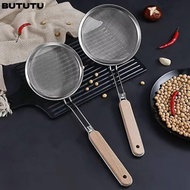 BUTUTU Fine Mesh Strainer, Easy To Clean Wooden Handle Stainless Steel Strainer,  Fine Mesh Oil Stra