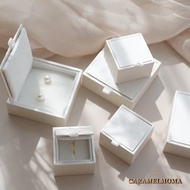 CARAMELOMA Jewelry Packaging Box, White/Pink Display Organizer Jewelry Box, Elegant Satin Earring Or