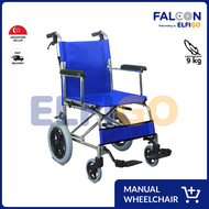 Falcon ELFIGO Lightweight Aluminium Pushchair (Blue) | Foldable Wheelchair for elderly