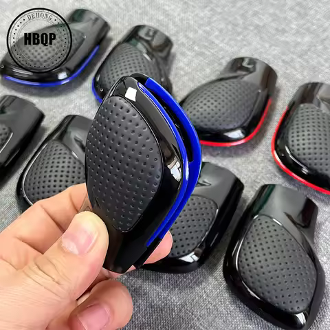 1PCS black baking paint with leather shift handle gear side cover DSG logo for VW Golf 6 7 R GTI Pas