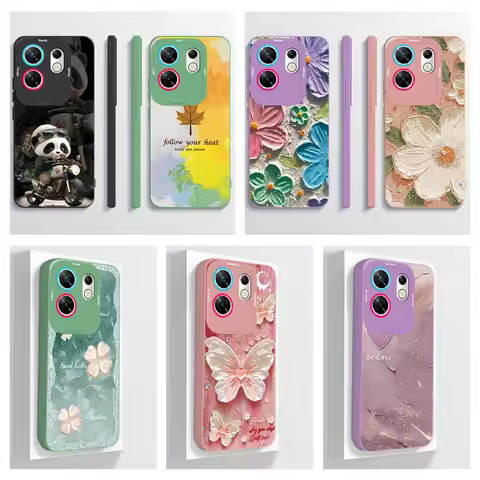 For Infinix Zero 30 4G 5G Case Fashion Flower Panda Soft Matte Silicone Cover For Infinix Zero 30 20