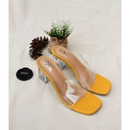 Zara รองเท้าแตะส้นแก้ว มีสายรัดข้อเท้า am03㏇X0403