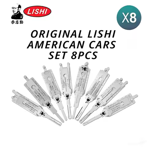 Lishi American Cars Kit of 8 Pick / Decoder Tools CY24 CY24R-2021 FO38 HU100 HU100-10 HU198 FOR FORD
