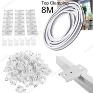 8M Windows Track Accessories Top Clamping Curtain Pole Kit Flexible Cuttable Bendable Track Rail Curved Straight  SG5L