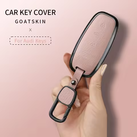 360 Degree Protection Metal Goatskin Car Key Case Cover For Audi A6 A7 A8 B9 A5 A4 8S 8W Q5 Q7 4M S5