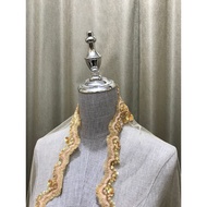 Wedding Veil/ Premium Handmade Embroidered Sequin Bridal Veil - Gold