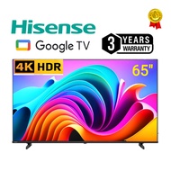 (3 Years Warranty) Hisense TV 65" 4K UHD HDR Google 65A6500N