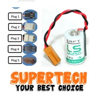 Saft LS14250 1/2AA 3.6V PLC Industrial ER 14250 Lithium Battery + Plug