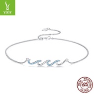 Anklet Blue Sterling Silver Anklet Summer Accessories Creative Silver Design Original Wave Wholesale