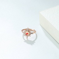 s925 sterling silver sunflower ring inlaid with moonstone ex