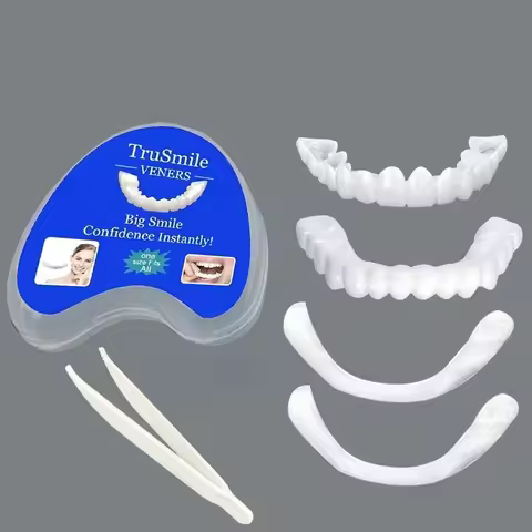 Temporary Tooth Replacement Snap-On Veneers, Fake Teeth Kit for Men Women Smile Makeup