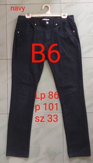 kode: B6/PL celana cewek/celana cewek semi jeans second/celana panjang/pakaian cewek/thrift celana k