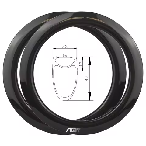 Carbon Wheels 17 Inch Rims 40mm High Disc Brake / C Brake Clincher 17" 369 Carbon Rim for Foldable B