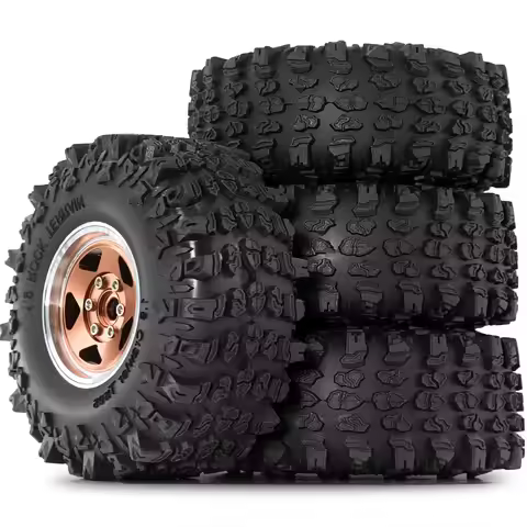 4pcs Metal 1.9" Beadlock Wheel Rim Tire Set 118mm for 1/10 RC Crawler Car Axial SCX10 Wraith RR10 Ca