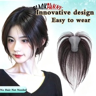 BLACKFUNNY Lightweight Breathable No Need for Hair Clips Wig Pieces Natural Forehead Bangs Hair Gaps