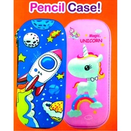 3D kids  Pencil Case 2 Design Pink Unicorn & Blue Rocket (Sustagen)