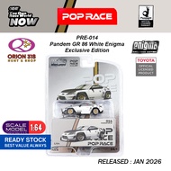 Pop Race 014 Pandem GR 86 White Enigma Exclusive Edition PRE014 Toyota Diecast Car Scale 1/64