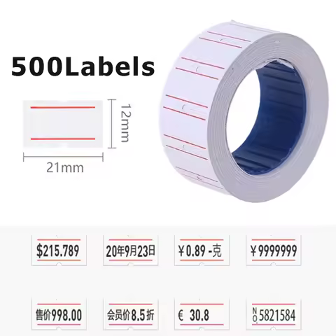 21x12mm*500pcs Labels Price Single Row Stickers for MX5500 MX-5500EOS MX9900 AK813 HG979 Gun for Ret