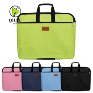 QIUJU Files Bag Zipper Business Documents A4 Size Durable Waterproof Handbag