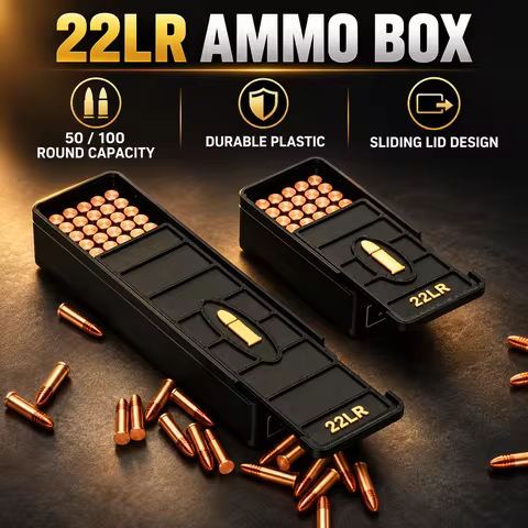 .22LR Ammo Storage Box 50/100 Round Two Ammo Capacity Storage Box 3D Printed Plastic Material