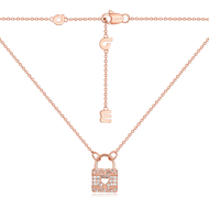 APM MONACO Rose-Gold Heart Lock Necklace, Fashion Minimalist Personalized Choker Necklace, Birthday 