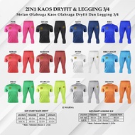 ADDAR PROMO 2IN1 DRYFIT SHORT T-SHIRT & LEGGING BASELAYER 3/4 SPORTS RUNNING JOGGING BIKE MEN