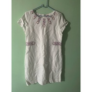 Linen Dress White Pink Label Work sz.L