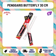 [H2O] BUTTERFLY RULER 30 CM Butterfly Plastic Line/ 30 cm Plastic