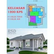 PELAN RUMAH DESIGN ENGLISH TRADITIONAL 4 BILIK & 3 BILIK AIR (1200 KPS) (KOD RSD/D3)