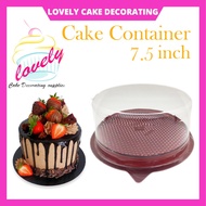 7.5Inch Transparent Cake Box Round Box Container Bekas Kek Mini