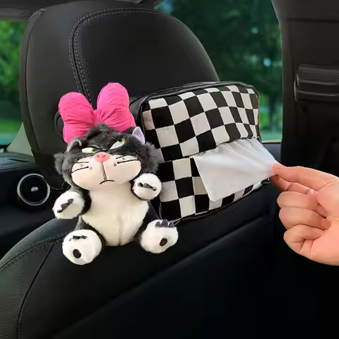 Car Hanging Tissue Box Lucy Cat Car Decoration Goods Supplies Cute Girls New Car Gift Car Accessorie