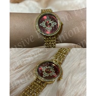 Fitron Elegant Maroon and Gold Watch