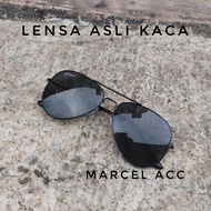 Kacamata gaya model BL aviator lensa asli kaca bukan mika anti uv/sunglass hitam anti silau retro frame besi/kacamata fashion pria dan wanita free box dan lap