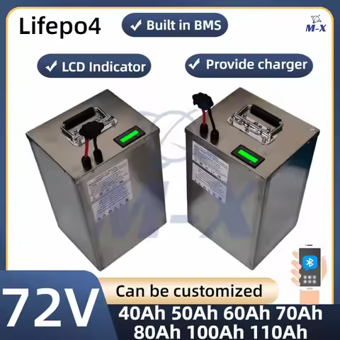 AA+ 72v Lifepo4 40Ah 50Ah 60Ah 70Ah 80Ah 100Ah 110Ah Lithium Battery for 2KW 3KW Rickshaw Skateboard