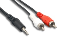 Cablelera 3.5mm to RCA X 2 Stereo M/6', 28AWG Audio Cable, Black (ZCUAFLMM-06)
