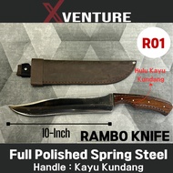 Spring Steel Rambo Knife 10inch / Pisau Rambo / Camping Knife / Parang / Pisau / Camping / Fishing /