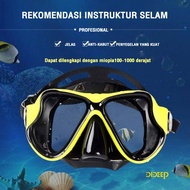 DIDEEP kacamata selam pria dewasa masker selam laut dewasa kaca mata selam kuning dan hitam Perangka
