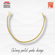 Youloong Gelang tangan pintal padu EMAS916/Solid Rope design bracelet 916GOLD/实心麻绳手链916金